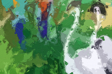 Oil paintings and various flowers, marine creatures, lotus leaves, and other beautiful animals