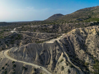 Aerial view of Kefalos hills, Kos island, Greece. 