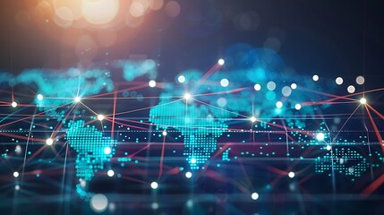 Obraz premium Global Network Connection: A Visual Representation of Interconnectivity