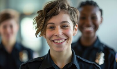 Fototapeta premium Portrait Photography: Police Officers in a Disciplinary Committee Meeting