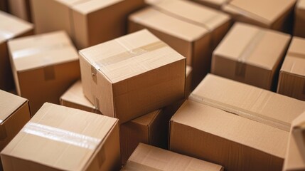 Fototapeta premium Stack of Cardboard Boxes