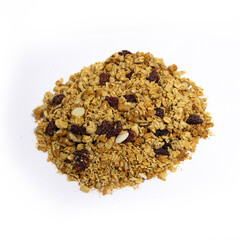 Cranberry Granola on a White Background