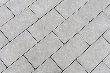 Classic rectangular gray paving stones.