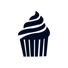  Hand-drawn silhouette cupcake icon with white background, vector illustration stock image.eps 10.