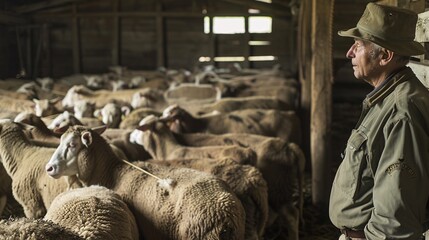 At a livestock farm, an Agricultural Inspector observes animals for signs of illness, promoting animal health and welfare.