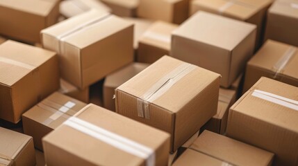 A pile of cardboard boxes