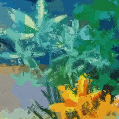 Oil paintings and various flowers, marine creatures, lotus leaves, various animals, and beautiful leaves