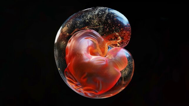 Intricate 3D Model of Human Embryo at Blastocyst Stage - Detailed Early Human Development