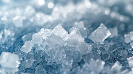Close-up image of ice crystals. Perfect for adding a touch of cold and refreshing feel to your designs.