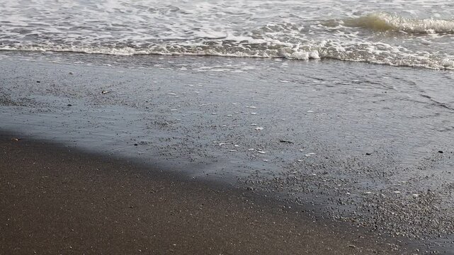 Waves on the beach. Ocean coast. Stop motion moving image clip mp4. Santa Severa Italy