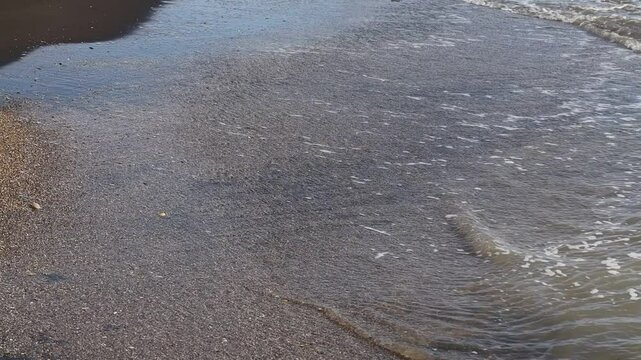 Waves on the beach. Ocean coast. Stop motion moving image clip mp4. Santa Severa Italy