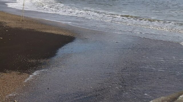 Waves on the beach. Ocean coast. Stop motion moving image clip mp4. Santa Severa Italy