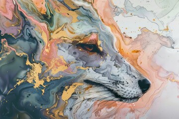 Fototapeta premium Abstract marble mural wallpaper, Generative AI