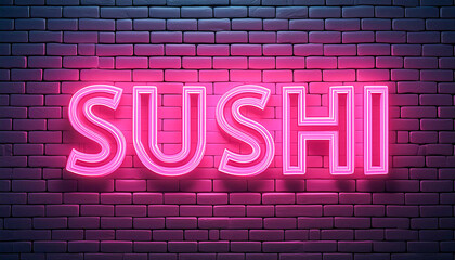 Fototapeta premium Neon sign with the text SUSHI