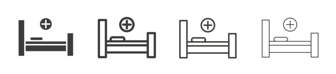 Hospital bed vector icon