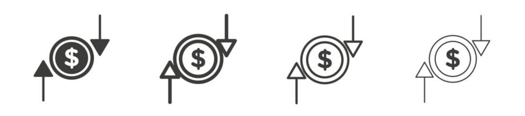 Operating profit loss vector icon