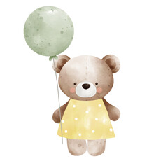 teddy bear with balloons.