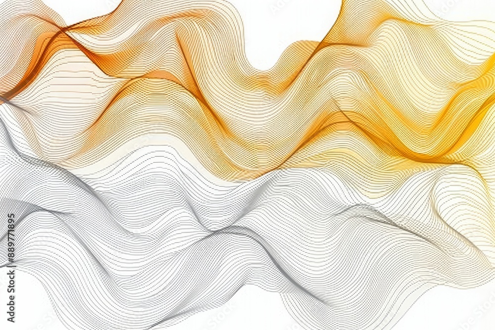 Poster dynamic and vibrant abstract artwork with swirling orange and white lines creating a lively and ener