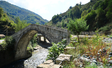 Aga Bridge, located in Giresun, Turkey, was built in 1816.