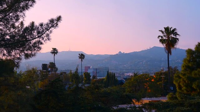 Santa Monica Mountains with Griffith Observatory in the background