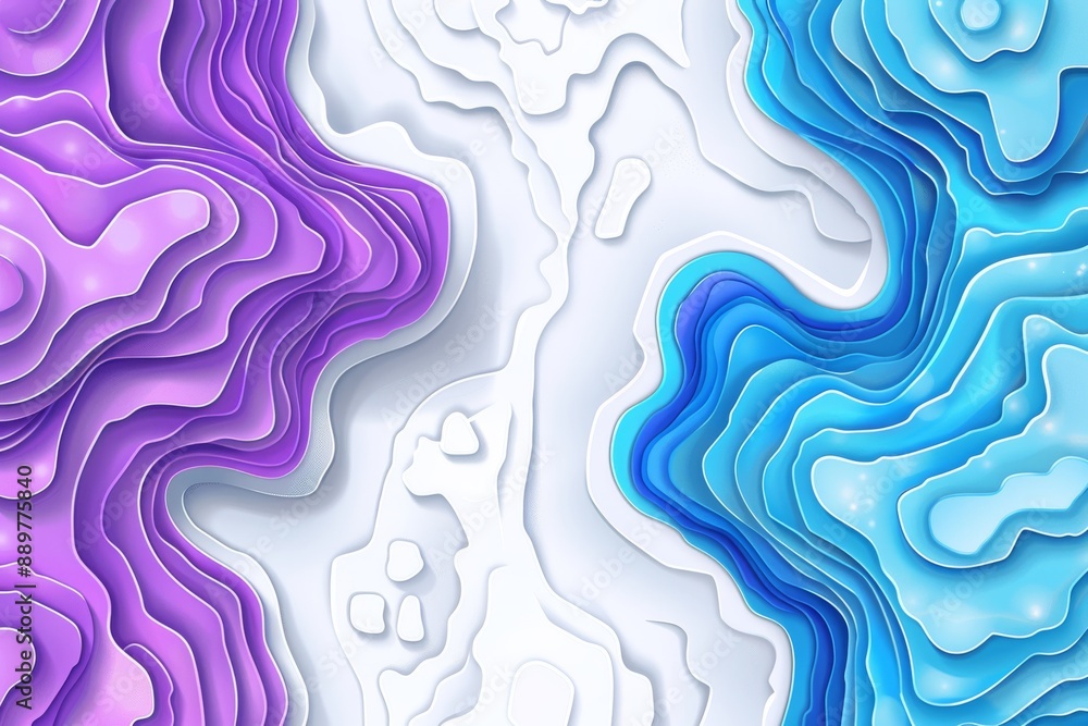 Poster elegant and fluid abstract artwork with swirling blue and purple lines creating a smooth and dynamic