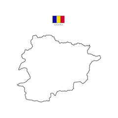 Obraz premium andorra contour vector map with flag in color. Background map eps 10 Vector illustration Europe