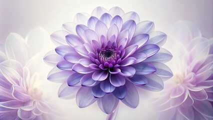 Fototapeta premium Delicate purple flower with translucent petals and detailed center, beautifully rendered in watercolor, purple, flower