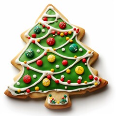 A high-quality stock image of a Christmas cookie cutter on a white isolated background. The cookie cutter is shaped in festive designs, ideal for baking holiday treats. AI generation.