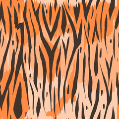 Seamless texture of bengal tiger skin. Vector trendy background