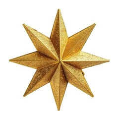 A high-quality stock image of a Christmas star on a white isolated background. The star is intricately designed, adding a festive and elegant touch to any holiday decor. AI generation.
