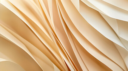 Elegant abstract of soft, flowing fabric folds in warm beige tones, creating a sense of calm and luxury.