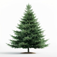 A high-quality stock image of a Christmas tree skirt on a white isolated background. The skirt features festive designs, adding a decorative touch to the base of the Christmas tree. AI generation.