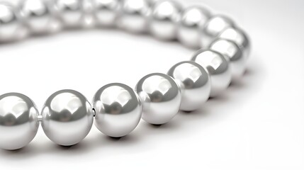 Obraz premium A sleek pearl bracelet featuring lustrous white pearls strung together elegantly