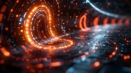 Tech Abstract Poster Template with HUD Elements