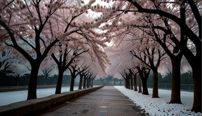 Ultra-Detailed Realistic Digital Art of Cherry Blossom Season in Luoyang