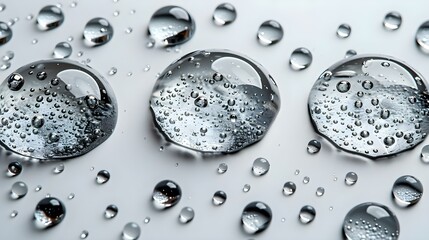 Realistic water drops on a surface