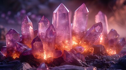 Amethyst crystals background