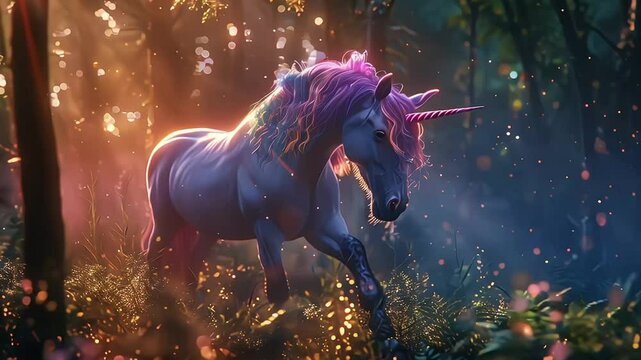 Magical Rainbow Hybrid Creature Galloping Through a Fantastical Realm