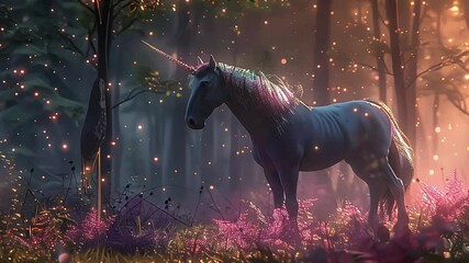 Magical Rainbow Hybrid Creature Galloping Through a Fantastical Realm