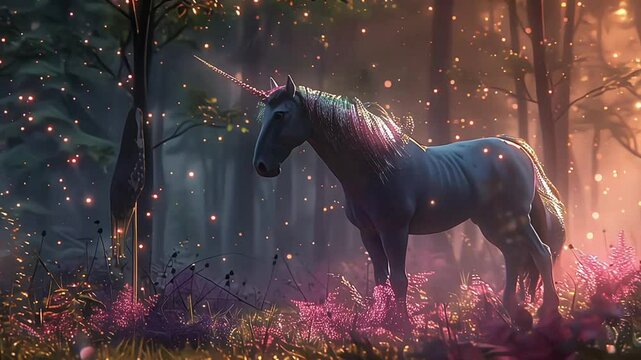 Magical Rainbow Hybrid Creature Galloping Through a Fantastical Realm
