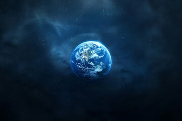 Stunning digital illustration of Earth floating in space with a glowing aura capturing the beauty and serenity of our planet from the cosmos