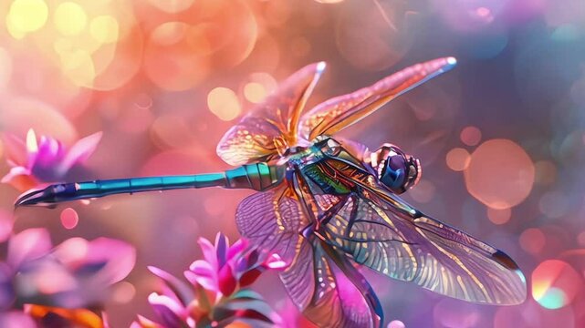 beautiful dragonfly on the grass. Selective focus.