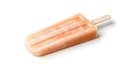 Peach Fuzz Popsicle on a white Background with Copy Space
