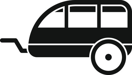 Bike trailer icon in black simple style isolated on white background