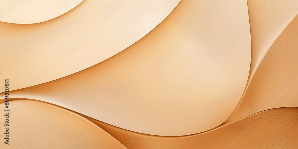 Poster Abstract minimalist background with smooth golden waves flowing