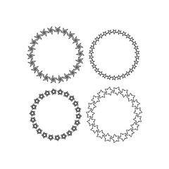 set of circle stars set frames for design