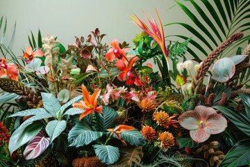 Fototapeta premium Tropical Floral Arrangement with Vibrant Colors