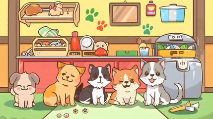 Fototapeta premium illustration, cartoon, vector, woman, doodle, set, people, fashion, children, art, pattern, icon, drawing, birthday, kids, cat, vintage, design, kid, love, card, book, symbol, flower, sketch