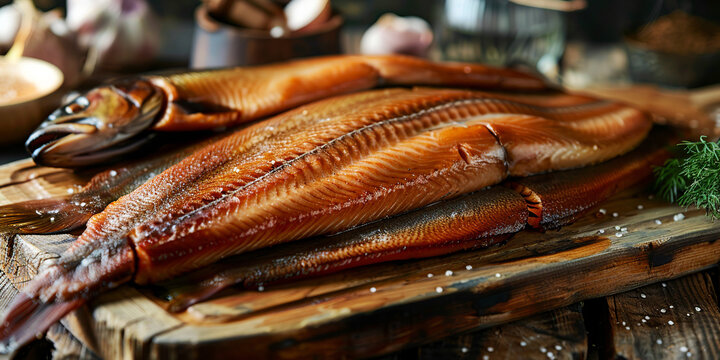 Smoked whitefish on the table
