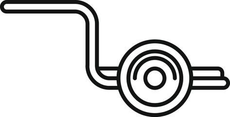 Simple line icon of a one wheeled electric personal transportation device